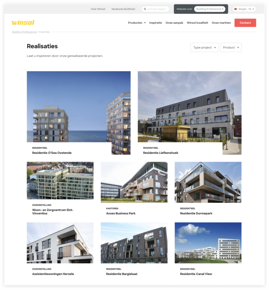 Een overzicht van realisaties bij Winsol