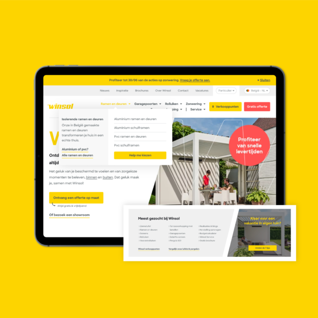 Een opengevouwen navigatie